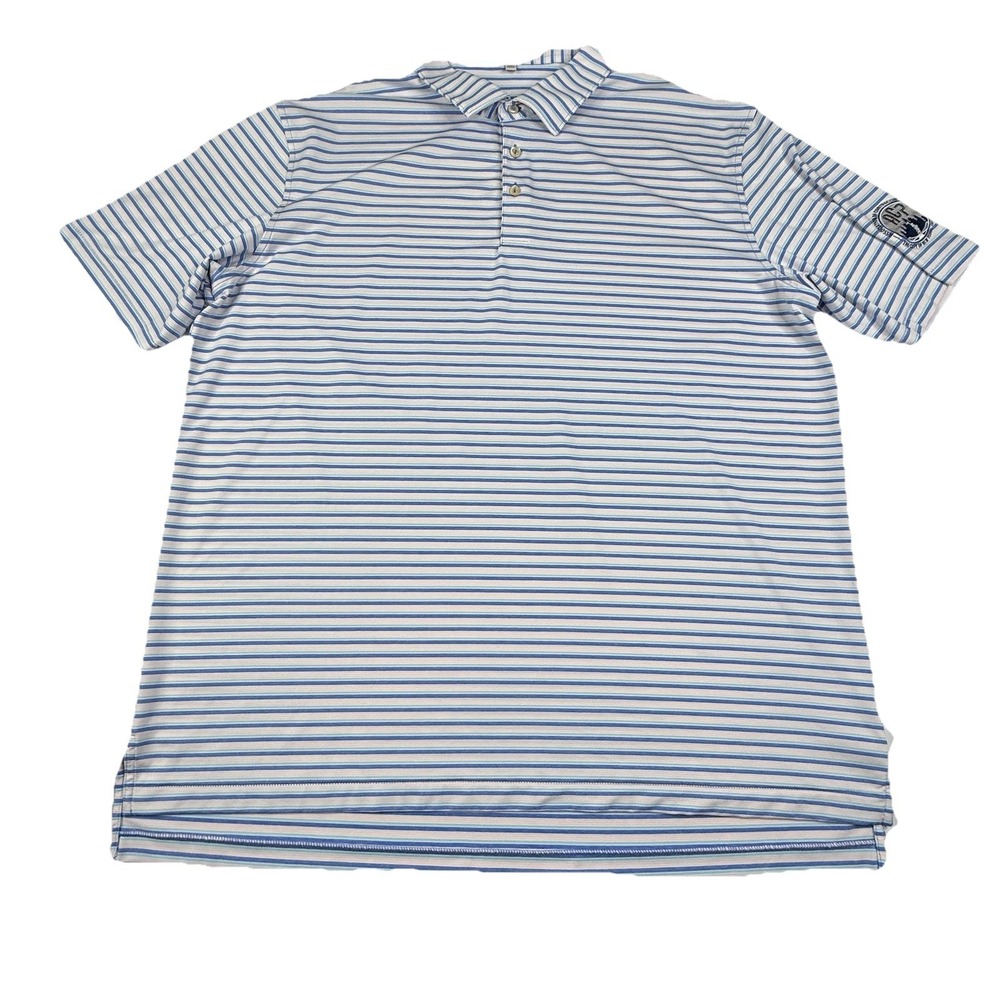 Peter Millar Summer Comfort Performance Polo Blue Pink Striped Mens XXL ACP